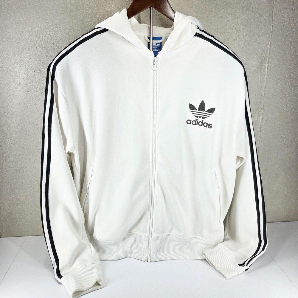 Vintage 90s Adidas Originals Trefoil Full Zip Track Jacket Hoodie Sz 2XL